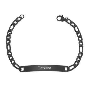 Identitätsarmband Figaro Schwarz - 2643