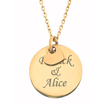 Doppelherz vergoldet mit Halskette und Gravur - 2457