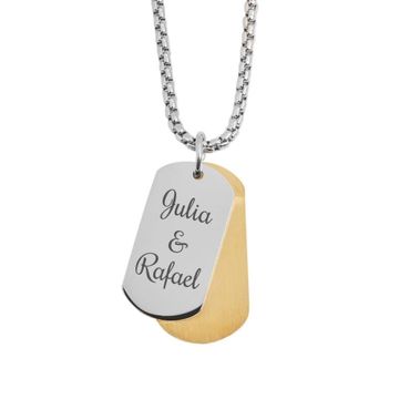 Doppel-Dogtag Anhänger Edelstahl - 2477