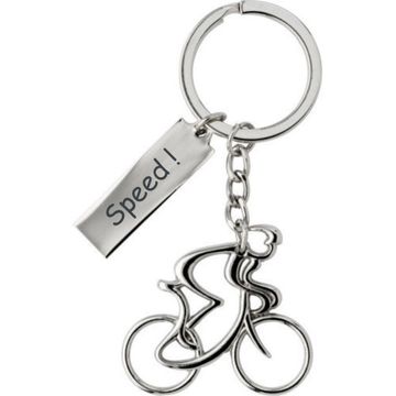 Schlüsselanhänger Radfahrer mit Gravur - 2153