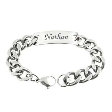 Ident Armband mit Gravur Platte - 2474