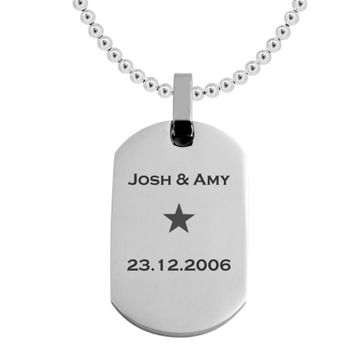 Dogtag Anhänger Edelstahl mit Gravur - 2442