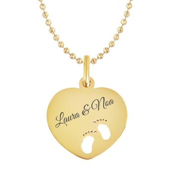 Anhänger Herz Edelstahl vergoldet - 2437