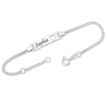 Armband Silber Herz mit Gravur  - 0694