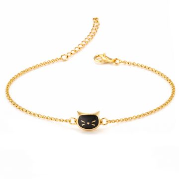 Armkettchen Katze vergoldet mit Gravur - 2950