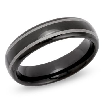 Ring Wolfram schwarz mit Gravur - 0407