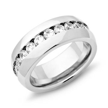 Ring Zirkonia mit Gravur - 0427