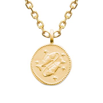 Sternzeichen Fische vergoldet mit Gravur - 2686