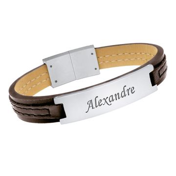 Armband Leder braun mit Gravur - 2515