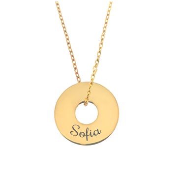 Jeton vergoldet mit Halskette und Gravur - 2460