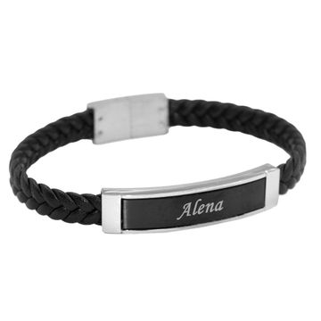 Armband Leder mit Gravurplatte  - 2505