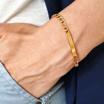 Figaro Armband Edelstahl Gold mit Gravur - 2655