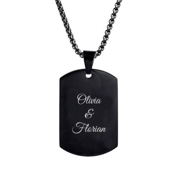 Dogtag Schwarz mit Gravur - 2299