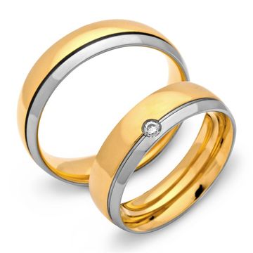 Eheringe Edelstahl Gold mit Gravur - 0244
