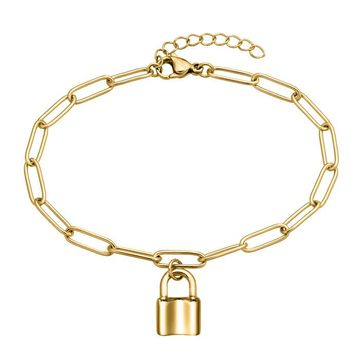 Liebesschloss Armband Goldfarbe mit Gravur - 2620