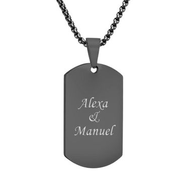 Dogtag Schwarz mit Gravur - 2299