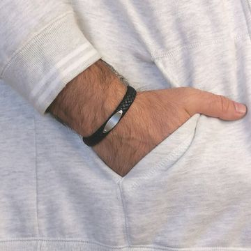 Armband Leder mit Gravurplatte  - 2369