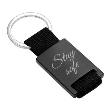 Schlüsselanhänger Schwarz mit Gravurplatte - 2501