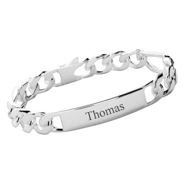 Figaro Armband Silber mit Gravur - 2775