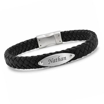 Armband Leder mit Gravurplatte  - 2369