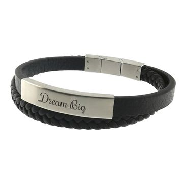 Mehrreihiges Lederarmband mit Gravur - 2401