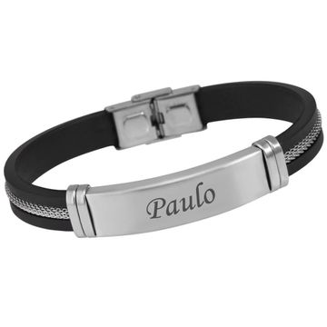 Herrenarmband Kautschuk mit Gravur - 1945