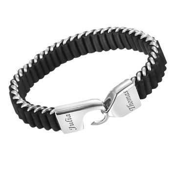 Lederarmband Hakenverschluss mit Gravur - 2216