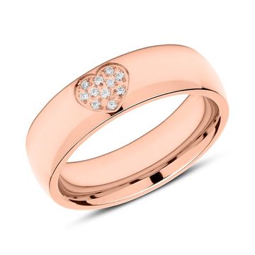 Ring Herz Zirkonia rosé mit Gravur - 2227