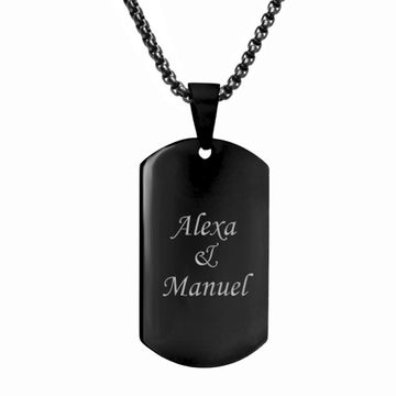 Anhänger Edelstahl Dogtag mit Gravur - 0965