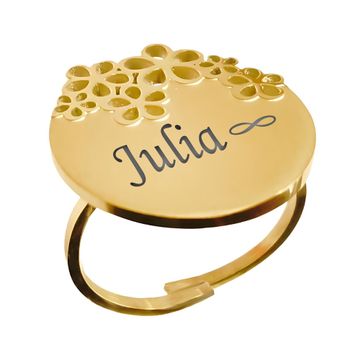 Blumenring mit Gravur Edelstahl - 1908