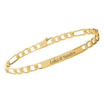 Figaro Armband vergoldet mit Gravur 4mm - 2758
