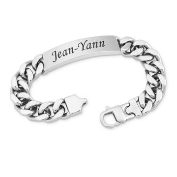 ID Armband Edelstahl mit Gravur - 0240