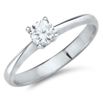 Verlobungsring Zirkonia Silber mit Gravur - 1370