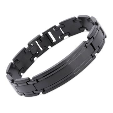 Armband Edelstahl schwarz mit Gravur - 1101