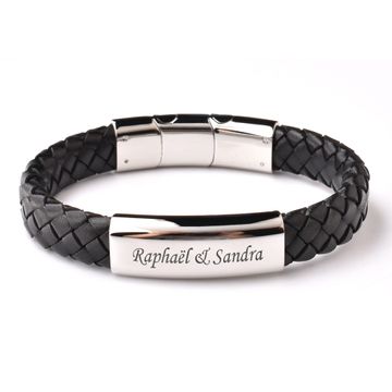 Herrenarmband Leder mit Gravur - 1948