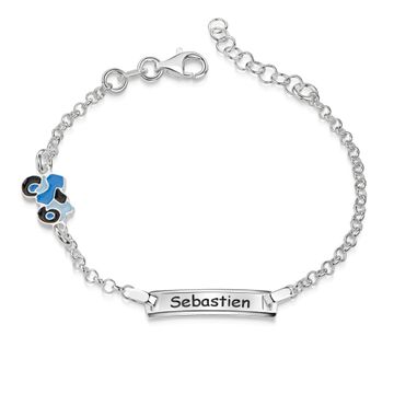 Motorrad Armkettchen Silber mit Gravur - 2513