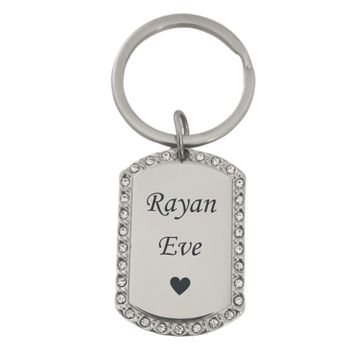 Dogtag Edelstahl mit Zirkonia - 0592