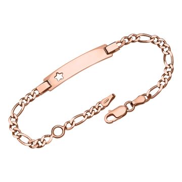 Ident Armband Silberrose mit Gravur - 1810