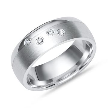 Ring Zirkonia Silber mit Gravur - 1154