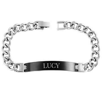 Ident Armband schwarze Gravur Platte - 2514