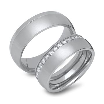 Eheringe Edelstahl mit Gravur - 1462