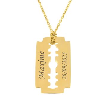 Rasierklinge Anhänger mit Gravur- 2425