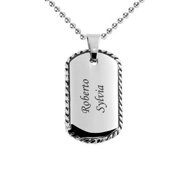Anhänger Edelstahl Dogtag mit Gravur - 2296