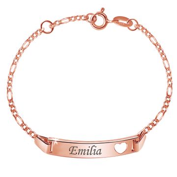 Armkettchen Herz aus rosévergoldetem Silber mit Gravur - 2926