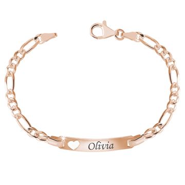 Ident Figaroarmband rosévergoldet mit Gravur - 1807