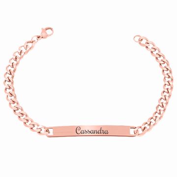 Identitäts Armband Edelstahl Rosé mit Gravur - 2158