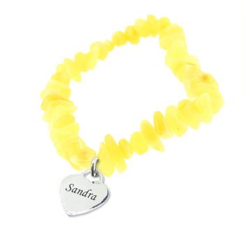 Armband Amber mit Silberanhänger - 1232