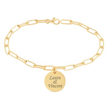 Gliederarmband mit Anhänger 18K Vergoldung - 2413