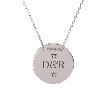 Halskette mit Edelstahlanhänger mit Gravur - 1899