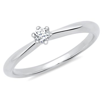 Verlobungsring Zirkonia Silber mit Gravur - 1391